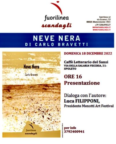 Il libro Neve Nera di Carlo Bravetti sarà presentato presso il Caffè letterario del Sansi di Spoleto